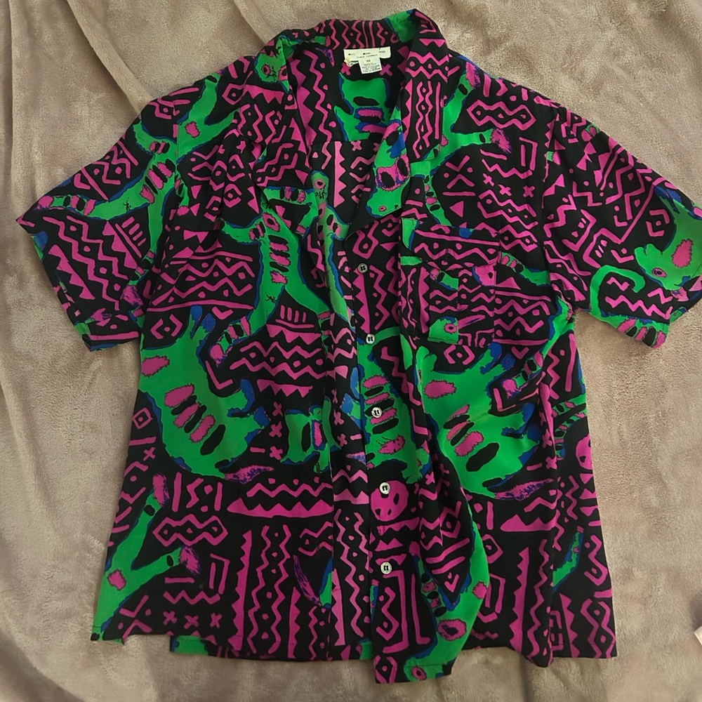 Kansai Yamamoto Vintage Colorful Silk Blouse